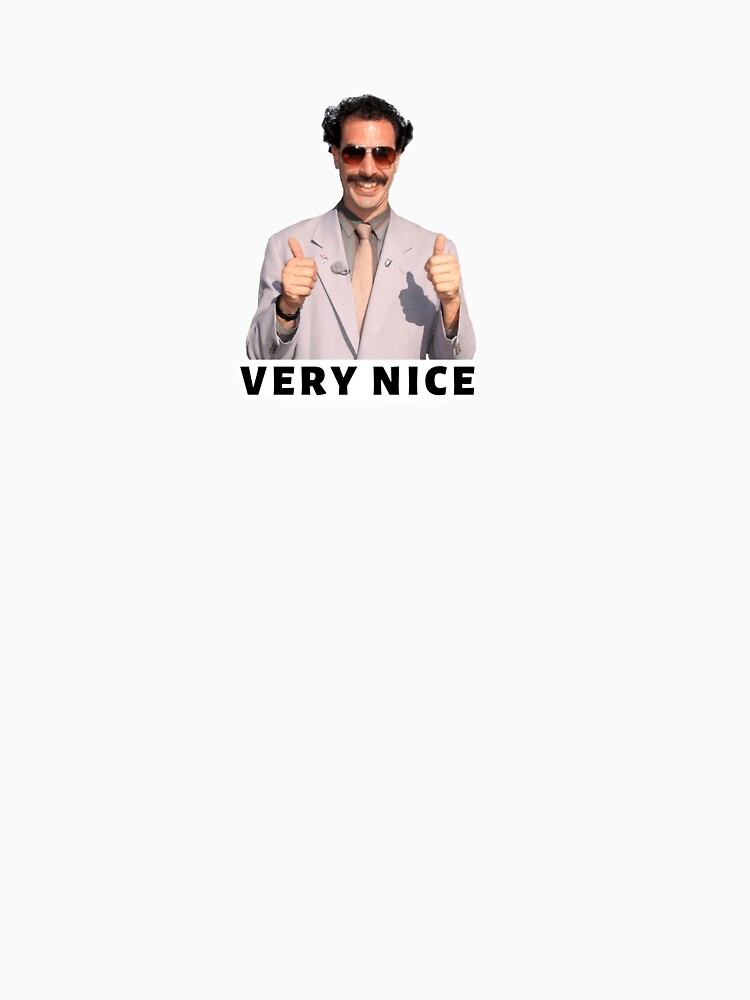 Thumbnail 3 of 3, Baseball ¾ Sleeve T-Shirt, Borat Very Nice designed and sold by jlanzalotto.