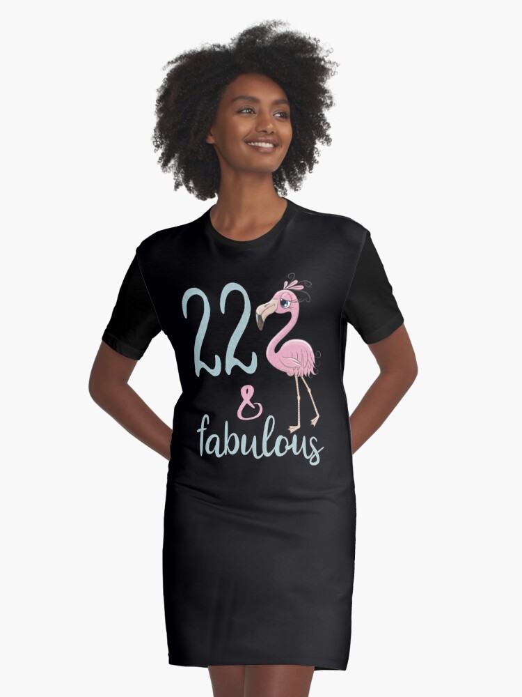 22nd Birthday Cute Flamingo Outfit For Girl 22 Year Old Twenty Two Bday Party Gift Graphic T Shirt Dress for Sale by Stella1 Redbubble