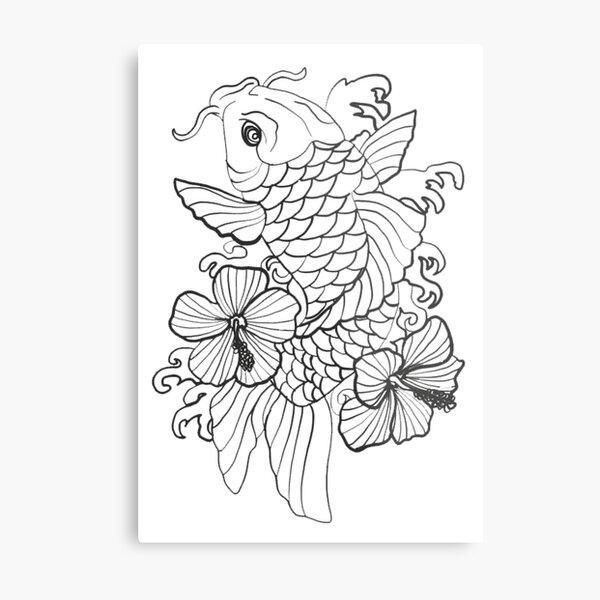 Fishing Tattoo Metal Prints for Sale