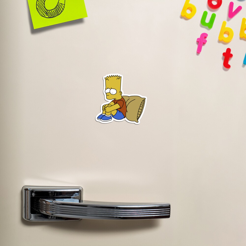 sad boy bart Sticker for Sale by Drayziken