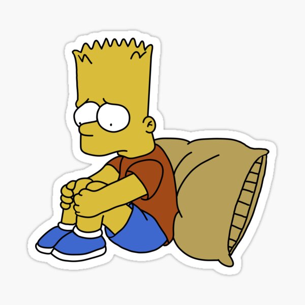 Sad bart Sticker by emxlix