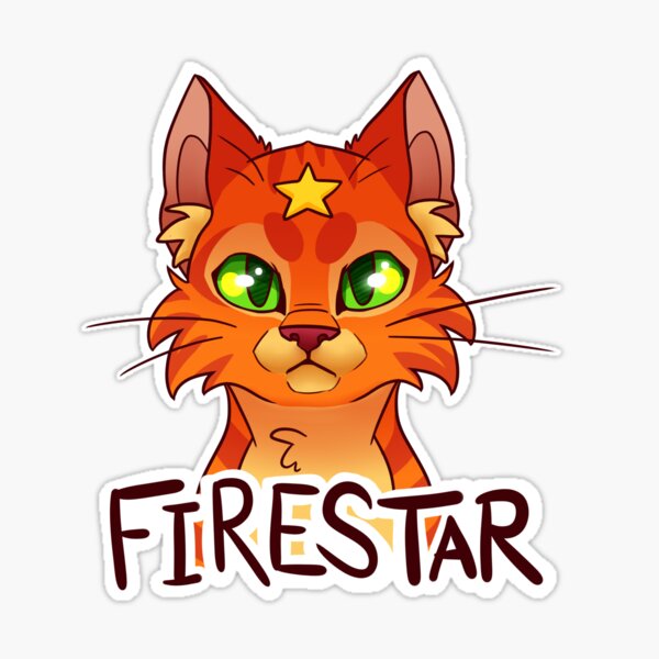 Firestar Warriors Headshot Sticker for Cat Lovers & Warrior Cats