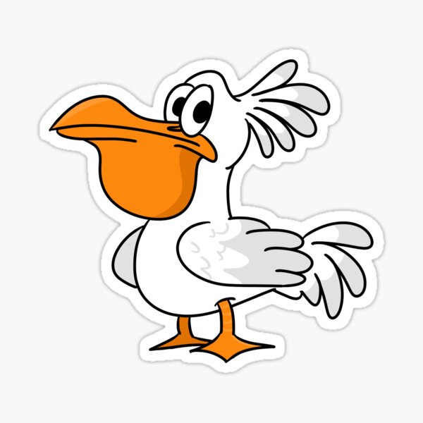 Toon Pelican Sticker