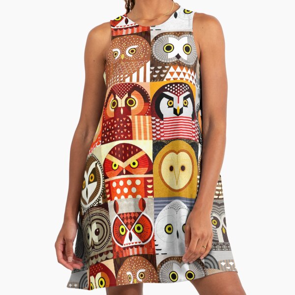 North American Owls" A-Line Dress for Sale by scottpartridge | Redbubble