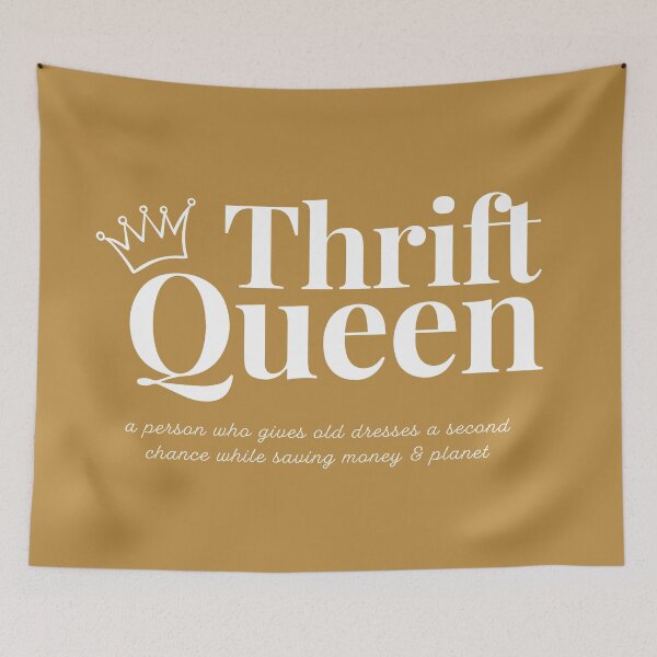 Item preview, "THRIFT QUEEN" for a Thrift Lover ( Mustard ) designed and sold by bohovibes.