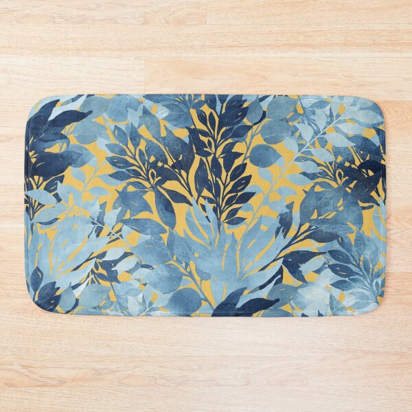 Item preview, Summer Tropical Metallic Blue & Yellow Foliage Design designed and sold by NdesignTrend.
