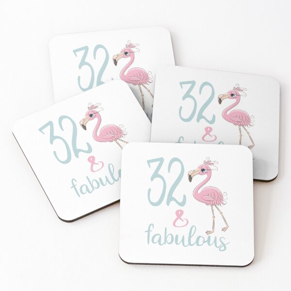Item preview, 32nd Birthday Gift For Women 32 Years Old Thirty Two Fabulous Flamingo Bday Party Outfit designed and sold by FunnySunny T-Shirts.