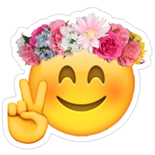 "Flower Crown Emoji" Stickers by MizSarie | Redbubble