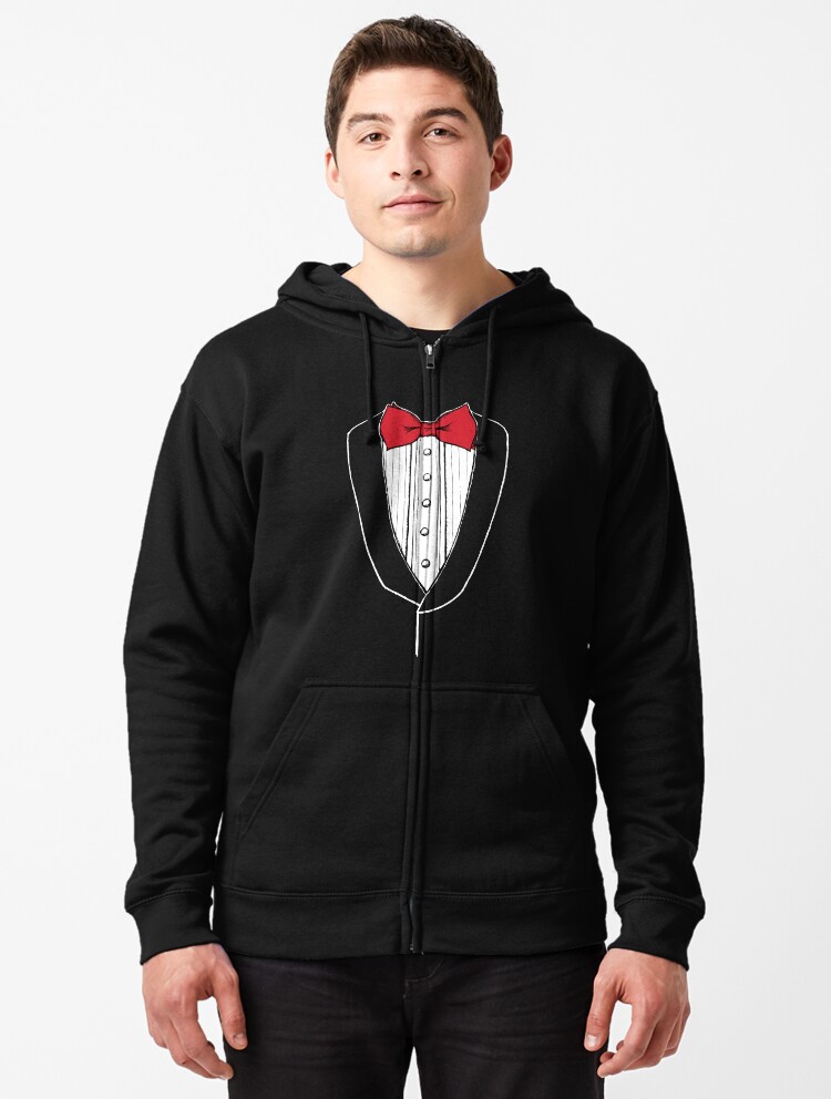 tuxedo zip up hoodie