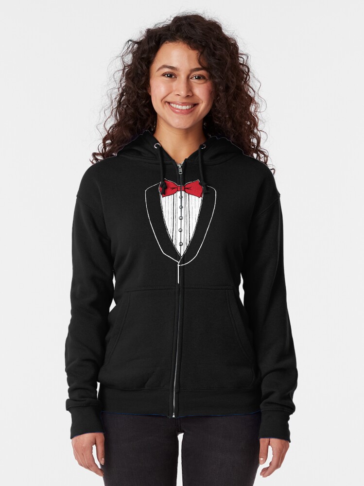 tuxedo zip up hoodie