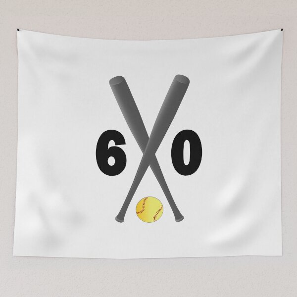 Item preview, Softball number 60 - sixty with bats and ball designed and sold by AllShirts21.