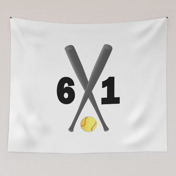 Item preview, Softball number 61 - sixty one with bats and ball designed and sold by AllShirts21.