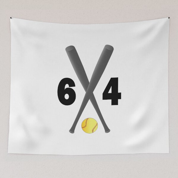 Item preview, Softball number 64 - sixty four with bats and ball designed and sold by AllShirts21.