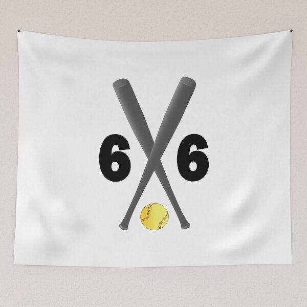 Item preview, Softball number 66 - sixty six with bats and ball designed and sold by AllShirts21.