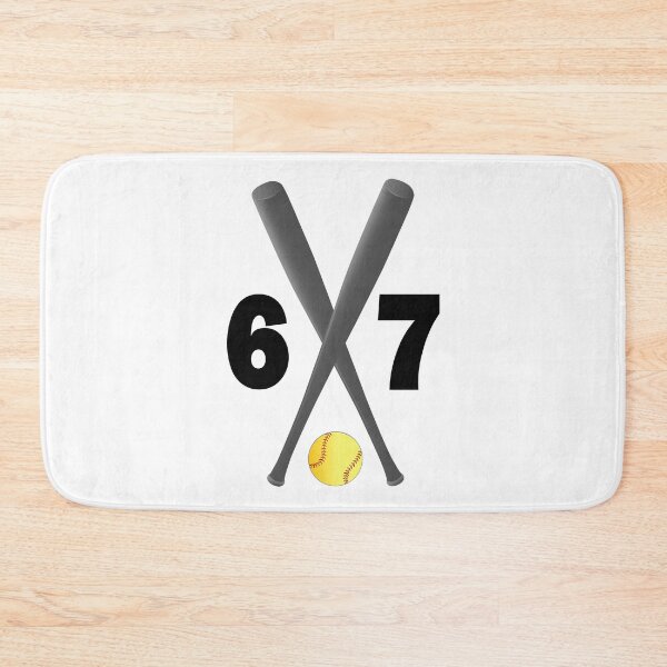 Item preview, Softball number 67 - sixty seven with bats and ball designed and sold by AllShirts21.