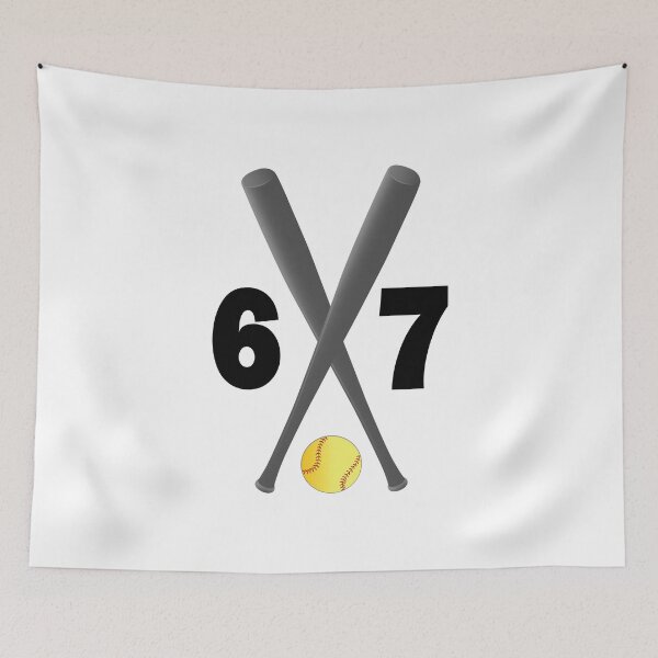 Item preview, Softball number 67 - sixty seven with bats and ball designed and sold by AllShirts21.