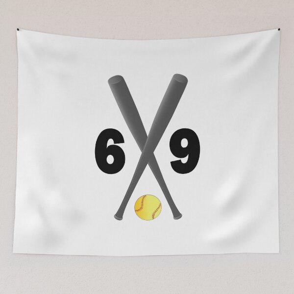 Item preview, Softball number 69 - sixty nine with bats and ball designed and sold by AllShirts21.