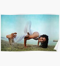 Balance and strengh Asana at the Beach Poster