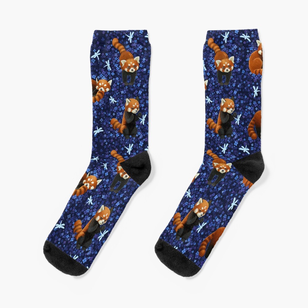Red Pandas Pattern Socks