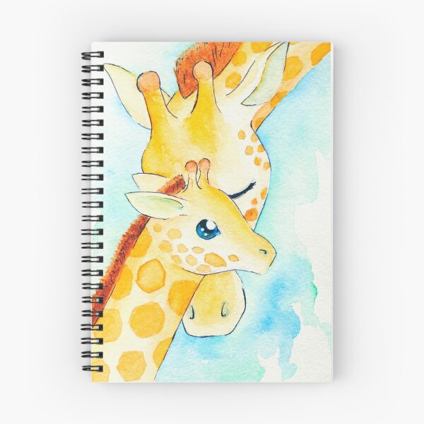 Item preview, Giraffe Mother and Baby Watercolor designed and sold by DorkyDinoGifts.