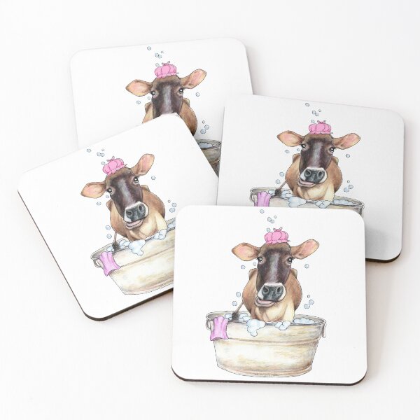 Item preview, Jersey Cow taking a Bubble Bath- Wash Tub Diva designed and sold by Julie Townsend.