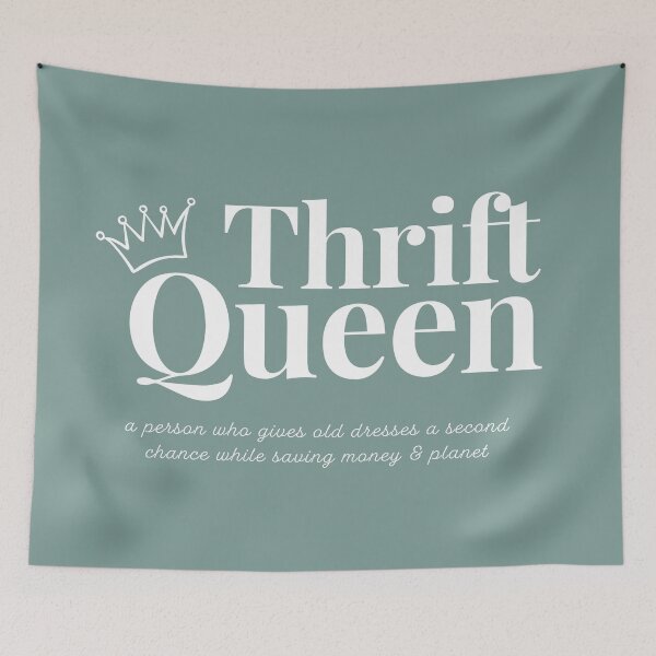 Item preview, Copy of "THRIFT QUEEN" for a Thrift Lover ( Dusty Blue  ) designed and sold by bohovibes.