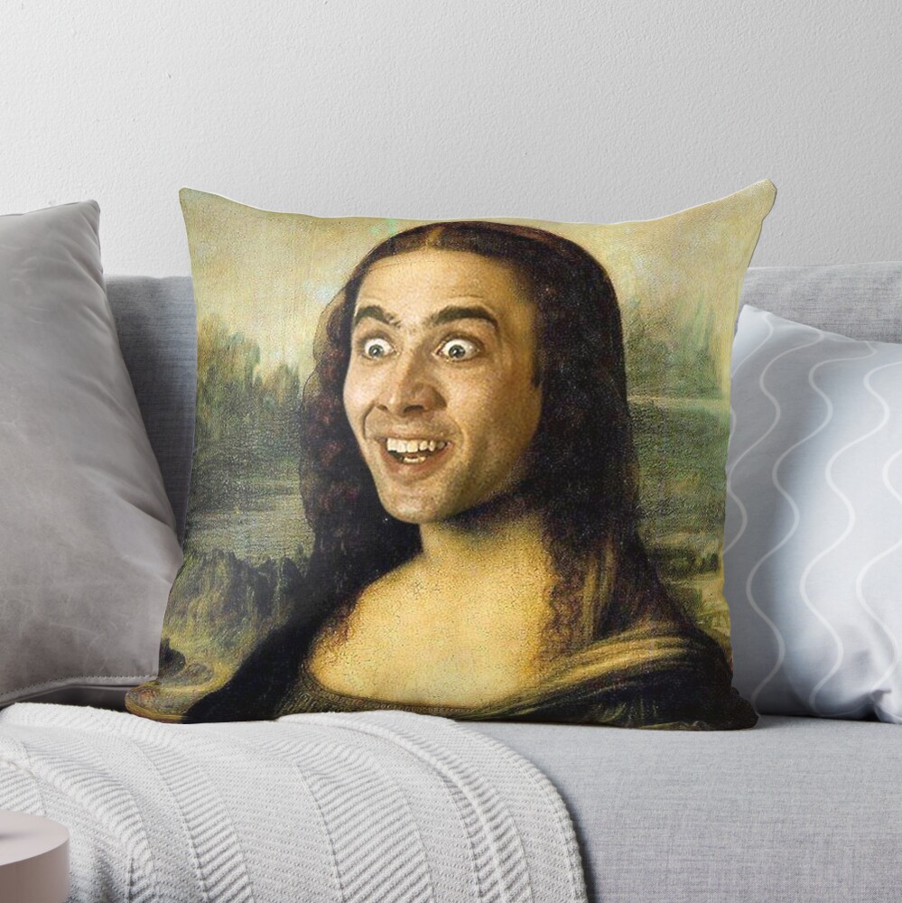 Nicolas cage 2025 mona lisa pillow