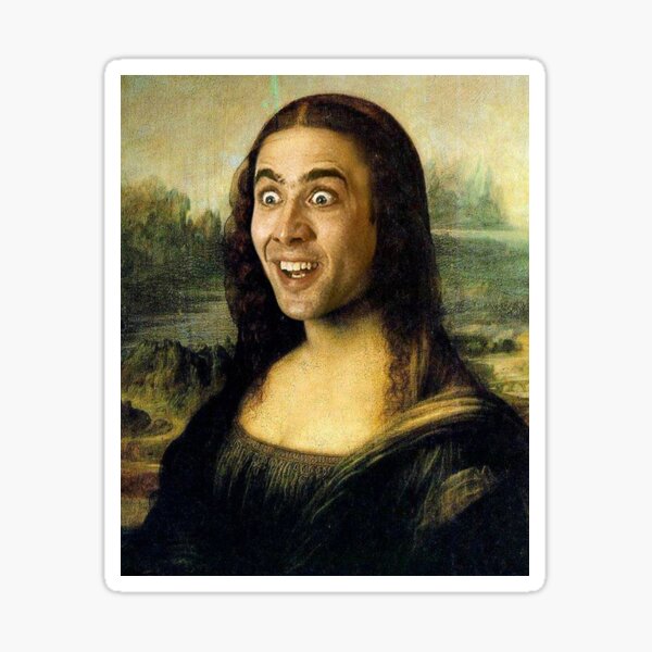 Nicolas Cage Mona Lisa Sticker