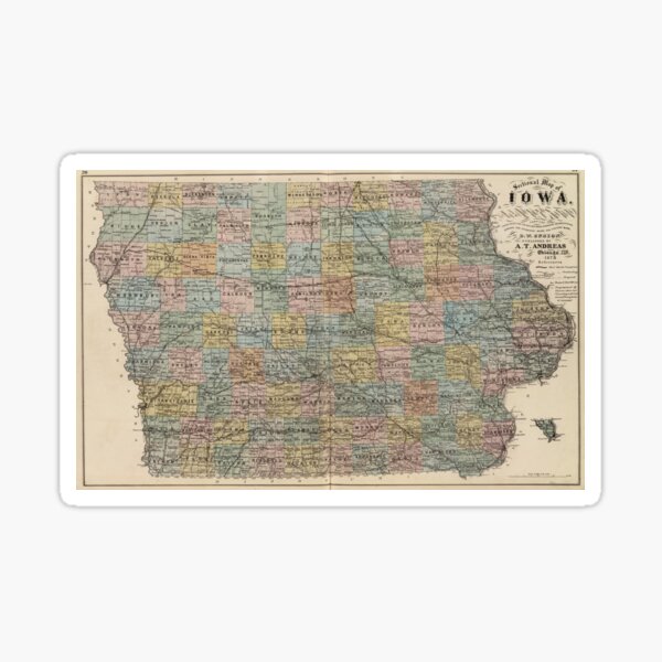 Item preview, Vintage Map of Iowa (1875) designed and sold by BravuraMedia.