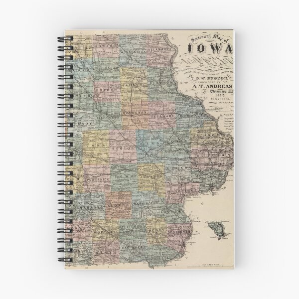 Artikelvorschau, Alte Karte von Iowa (1875) entworfen und verkauft von BravuraMedia.