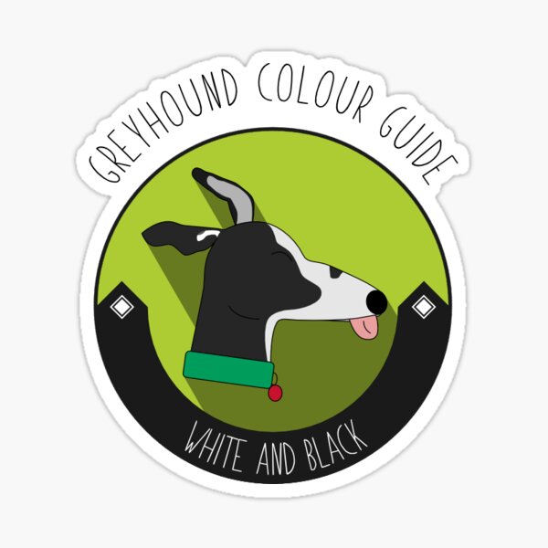 Greyhound Colour Guide - White and Black Sticker
