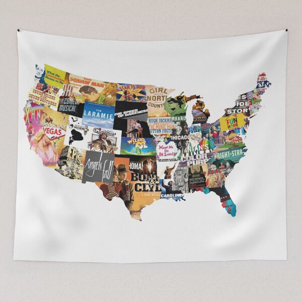 Item preview, Continental US Map of Broadway Shows designed and sold by broadwaycantdie.