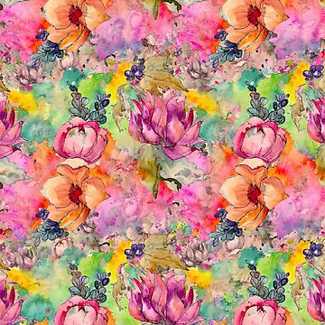 Aperçu de l'œuvre Jardin floral aquarelle de Jirka Svetlik, DistinctyDesign