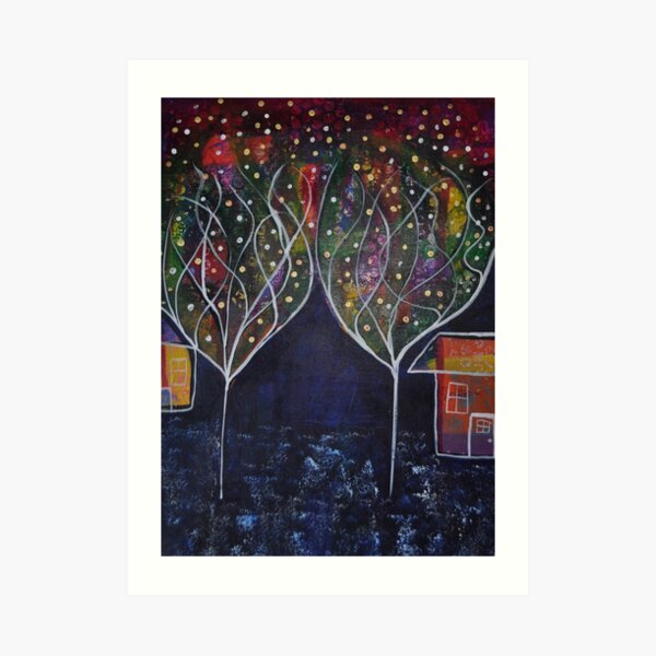 Winter Confetti Trees Art Print