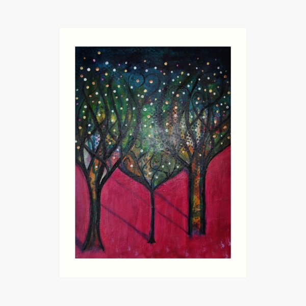 Spring Confetti Trees Art Print