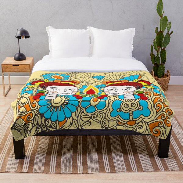 Sugar skull sisters from Frenchtoastygood Throw Blanket