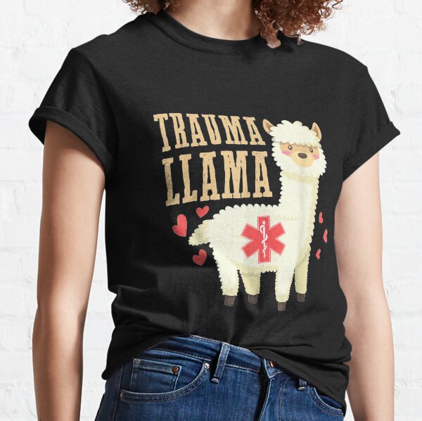 Funny Paramedic Gift Trauma Llama Cute Paramedic T Shirt Classic T-Shirt