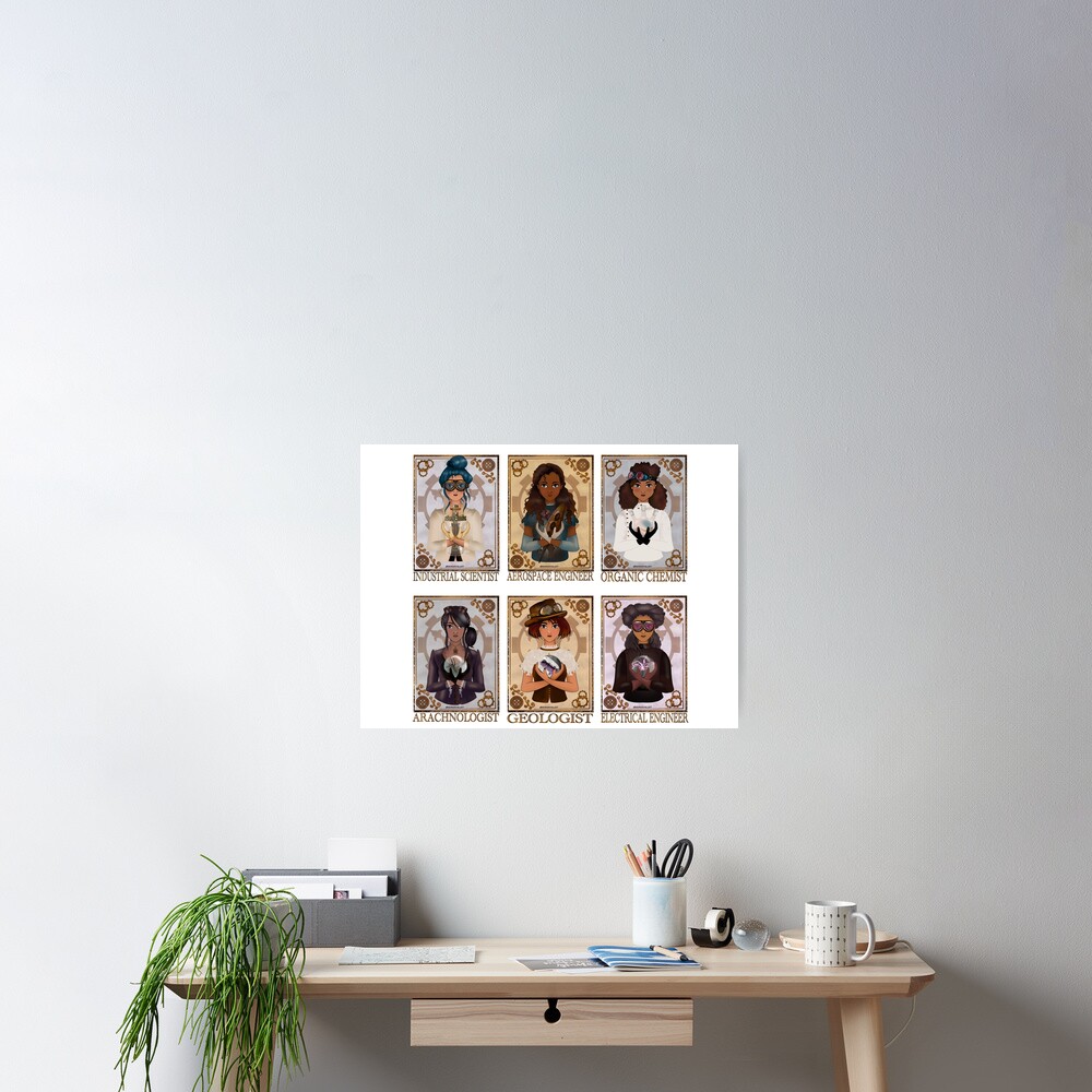 Women in Sciences (Steampunk Art) Poster