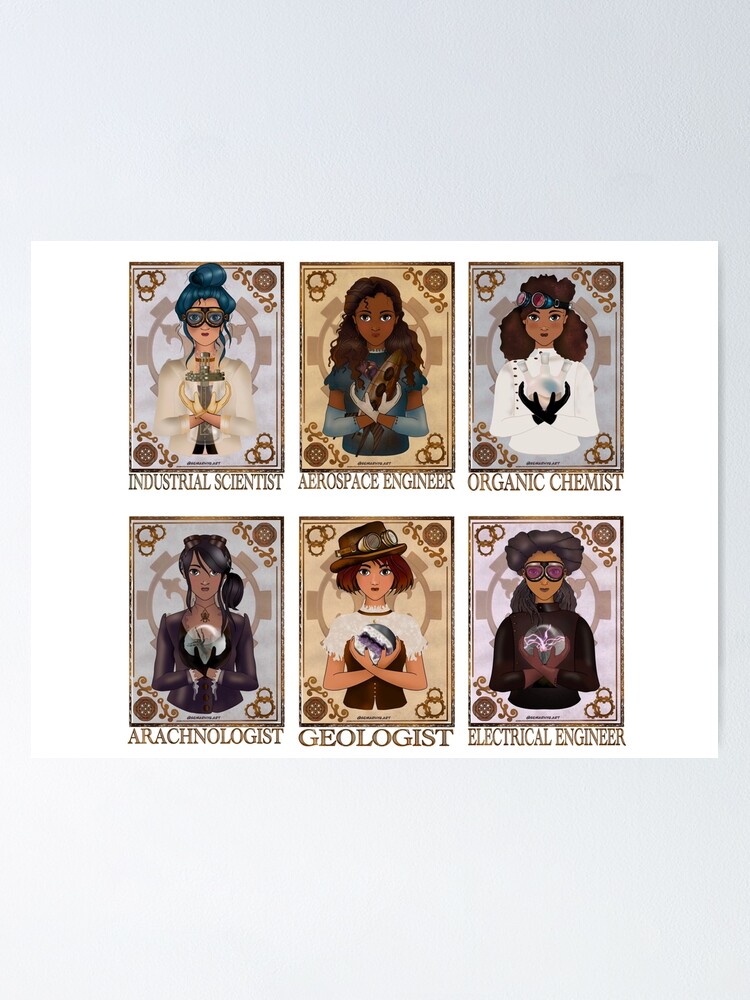 Alternate view of Women in Sciences (Steampunk Art) Poster