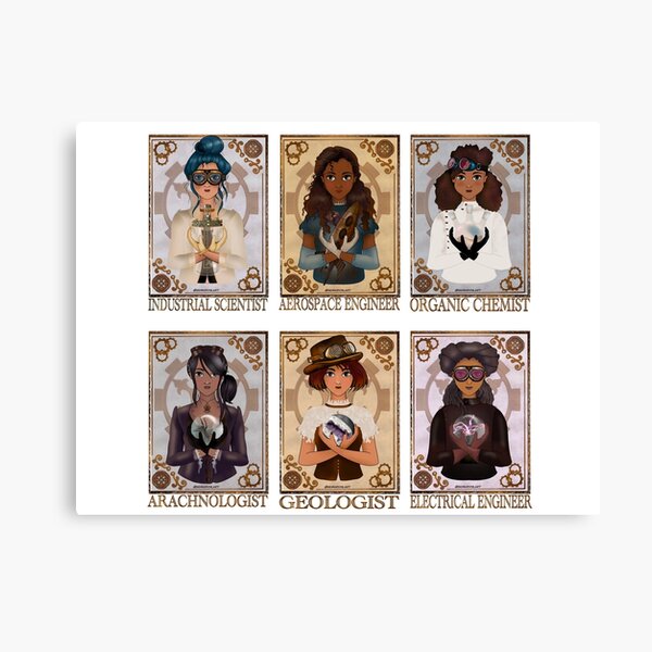 Women in Sciences (Steampunk Art) Canvas Print