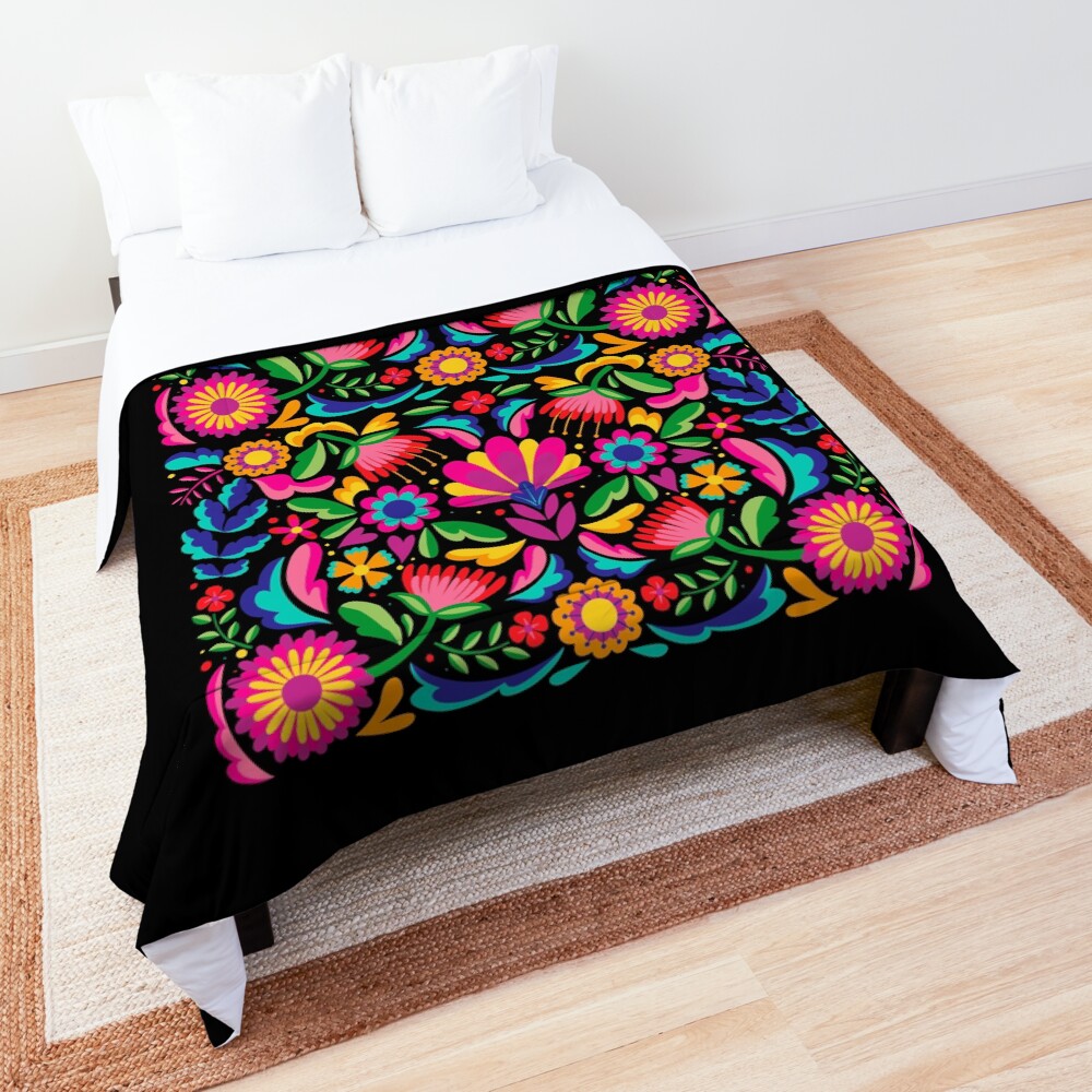 "Guerrero Mexico Mexican Flowers" Comforter by Fr33m4n1111 Redbubble