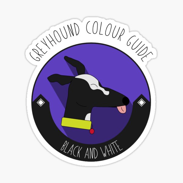 Greyhound Colour Guide - Black and White Sticker