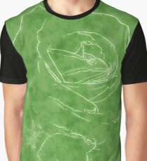 Pink Roses in Anzures 2 Outlined Green Graphic T-Shirt