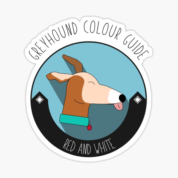 Greyhound Colour Guide - Red and White Sticker