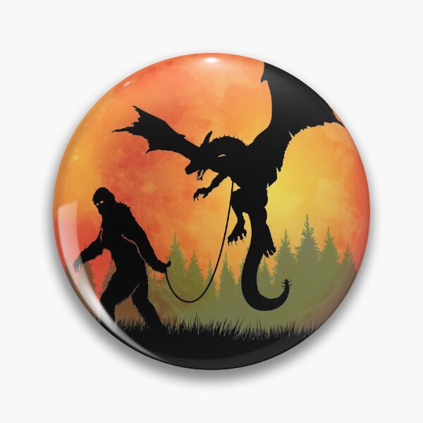 Item preview, Bigfoot Walking Pet Dragon Full Moon Silhouette Cryptid Gift designed and sold by NatIntrovertSoc.