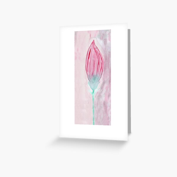Pink Tulip Painting Greeting Card