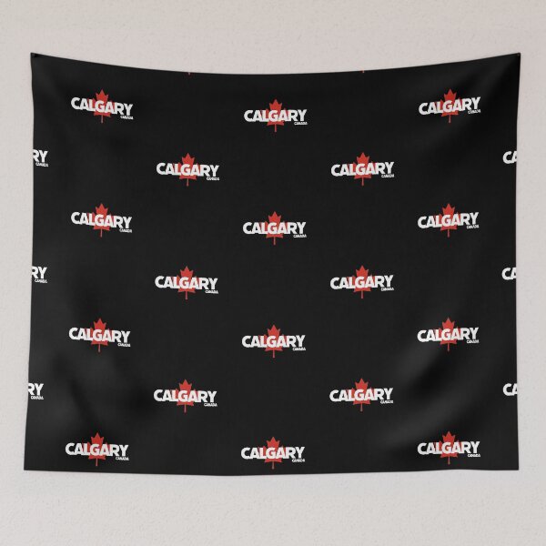 Item preview, Calgary - Canada including Red Maple Leaf Background designed and sold by agsduy.