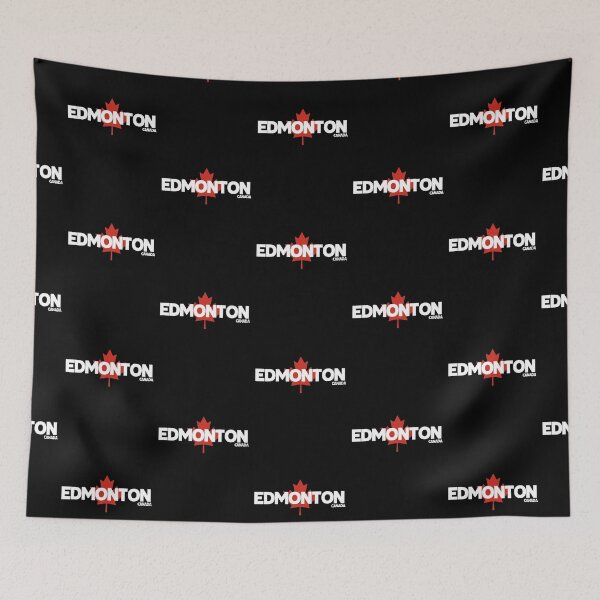 Item preview, Edmonton - Canada including Red Maple Leaf Background designed and sold by agsduy.