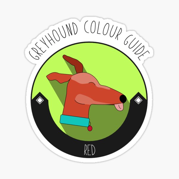 Greyhound Colour Guide - Red Sticker