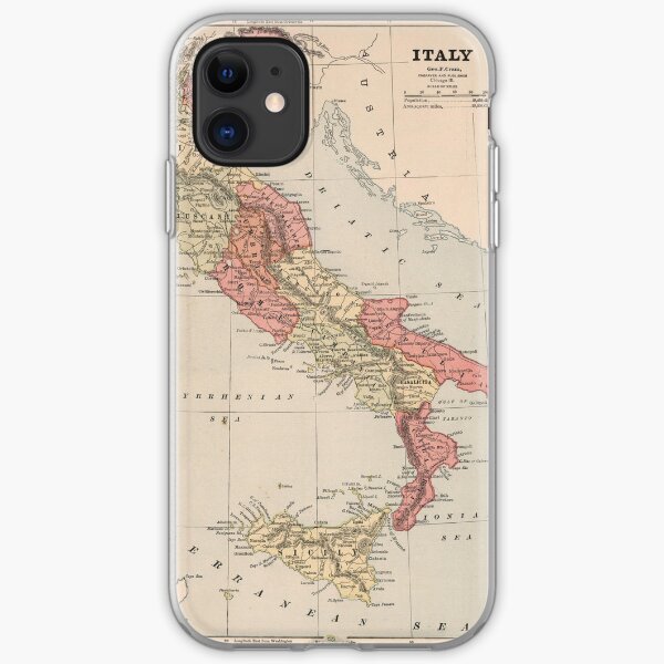 Vintage Karte von Italien (1883) iPhone Flexible Hülle